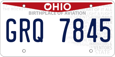 OH license plate GRQ7845