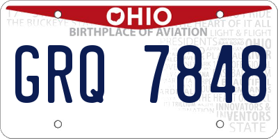 OH license plate GRQ7848