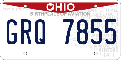 OH license plate GRQ7855