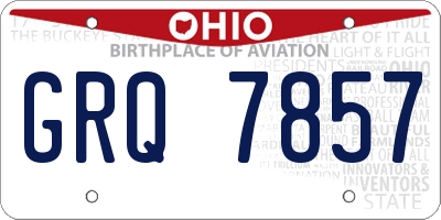 OH license plate GRQ7857