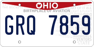 OH license plate GRQ7859