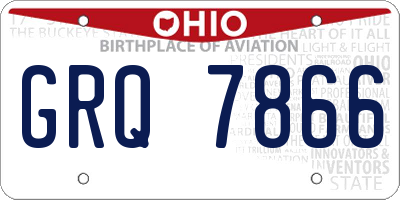 OH license plate GRQ7866