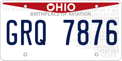 OH license plate GRQ7876