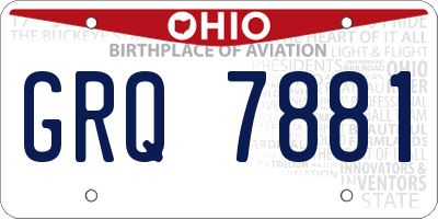 OH license plate GRQ7881
