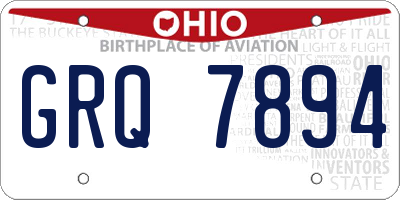 OH license plate GRQ7894