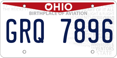 OH license plate GRQ7896