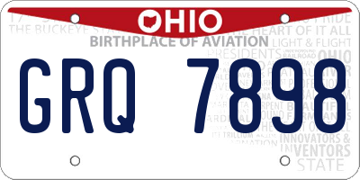 OH license plate GRQ7898