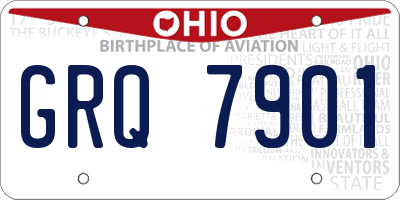 OH license plate GRQ7901