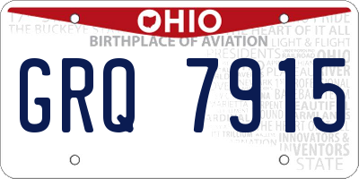 OH license plate GRQ7915
