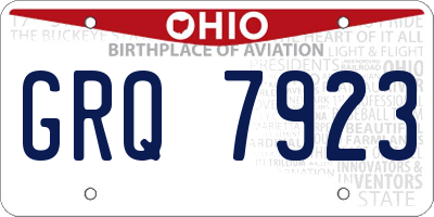 OH license plate GRQ7923