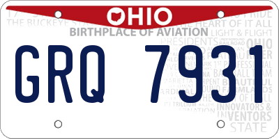 OH license plate GRQ7931