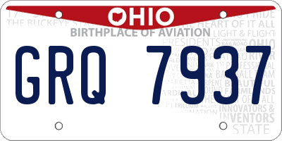OH license plate GRQ7937