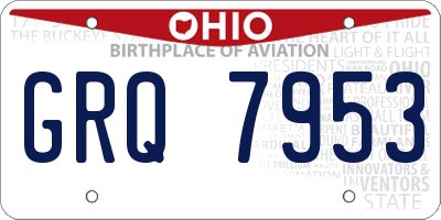 OH license plate GRQ7953