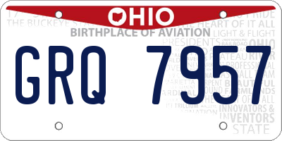 OH license plate GRQ7957