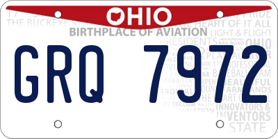 OH license plate GRQ7972