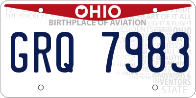 OH license plate GRQ7983