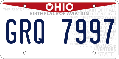 OH license plate GRQ7997