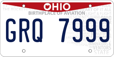 OH license plate GRQ7999