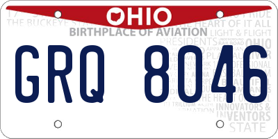 OH license plate GRQ8046