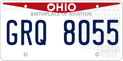 OH license plate GRQ8055