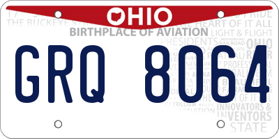 OH license plate GRQ8064