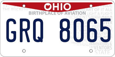 OH license plate GRQ8065