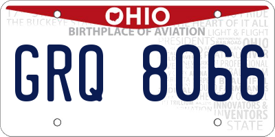 OH license plate GRQ8066