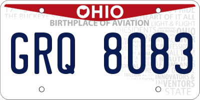 OH license plate GRQ8083