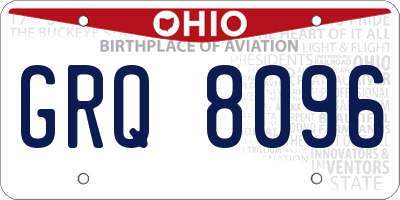 OH license plate GRQ8096