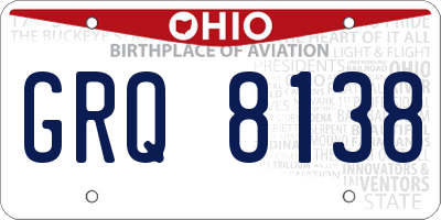 OH license plate GRQ8138