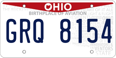 OH license plate GRQ8154