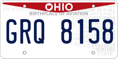 OH license plate GRQ8158