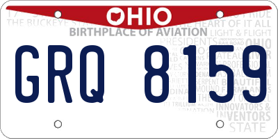 OH license plate GRQ8159