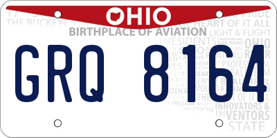 OH license plate GRQ8164