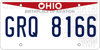 OH license plate GRQ8166