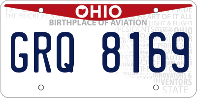OH license plate GRQ8169