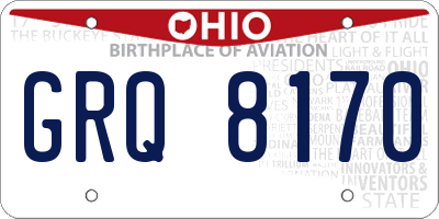 OH license plate GRQ8170