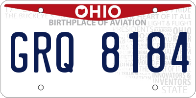 OH license plate GRQ8184