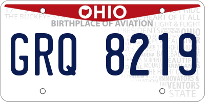 OH license plate GRQ8219