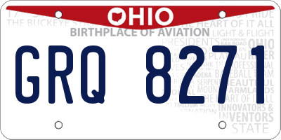 OH license plate GRQ8271