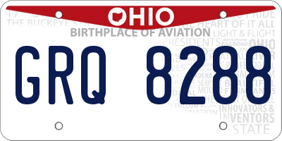 OH license plate GRQ8288