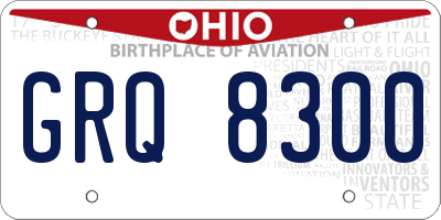 OH license plate GRQ8300