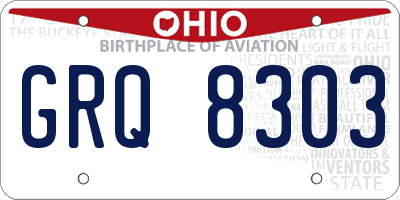 OH license plate GRQ8303