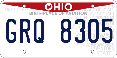 OH license plate GRQ8305