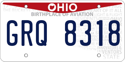 OH license plate GRQ8318
