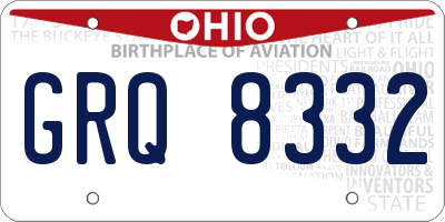 OH license plate GRQ8332