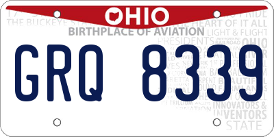 OH license plate GRQ8339