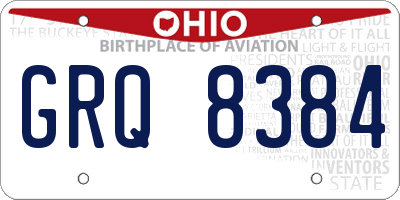 OH license plate GRQ8384