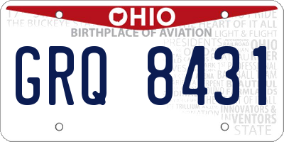 OH license plate GRQ8431