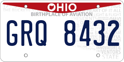 OH license plate GRQ8432